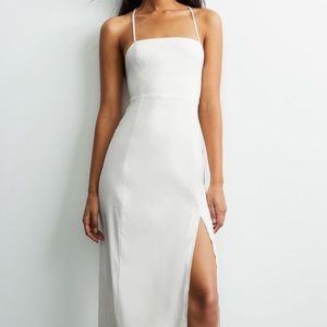 Backless, linen, white dress by Zara